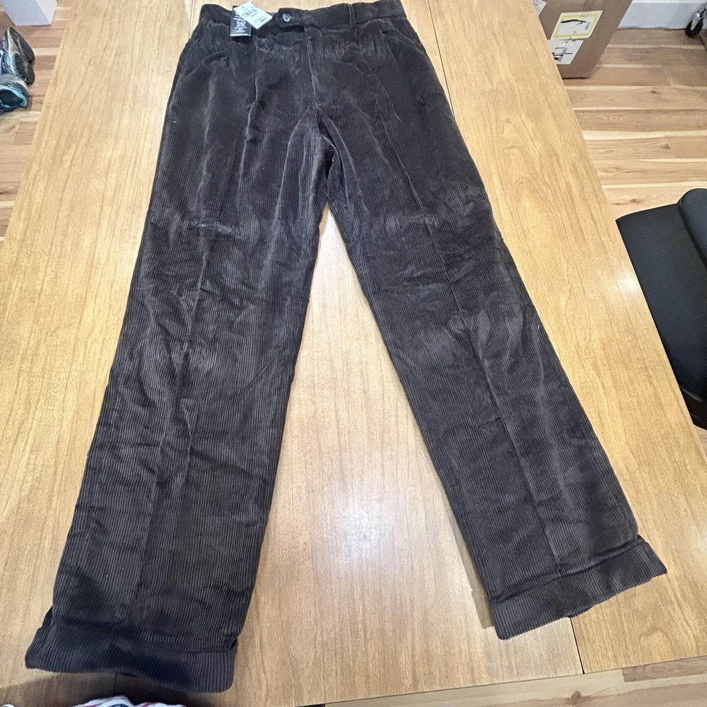 Lauren Ralph Lauren Pants Mens 33x32 Brown Corduroy Classic Fit Chino Dress NWT